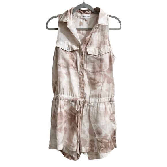 Bella Dahl Drawstring Utility Romper In Safari Khaki Women's Size Small - Picture 2 of 6